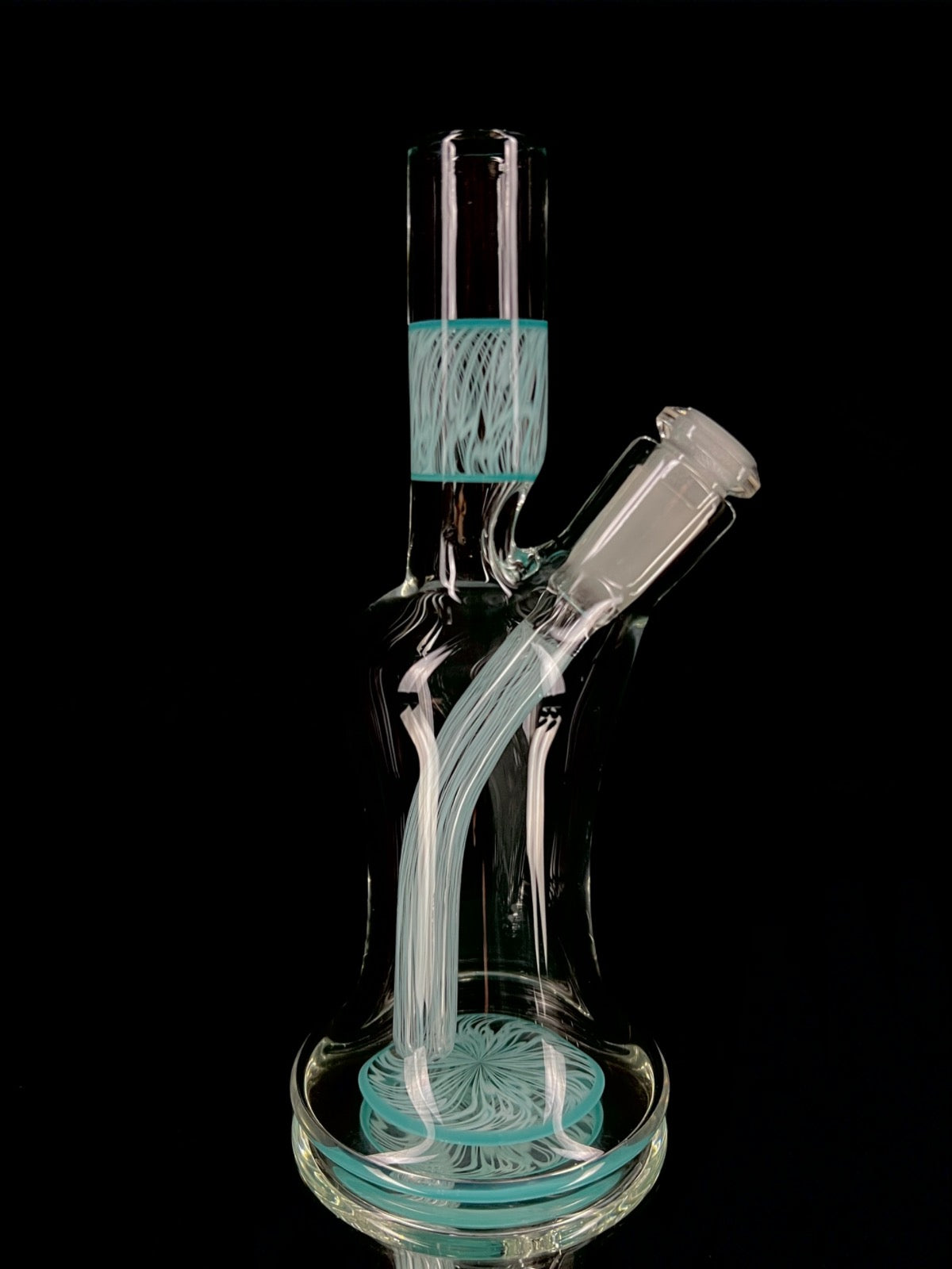 Aqua blue scribble accent tube by Snoopy Glass