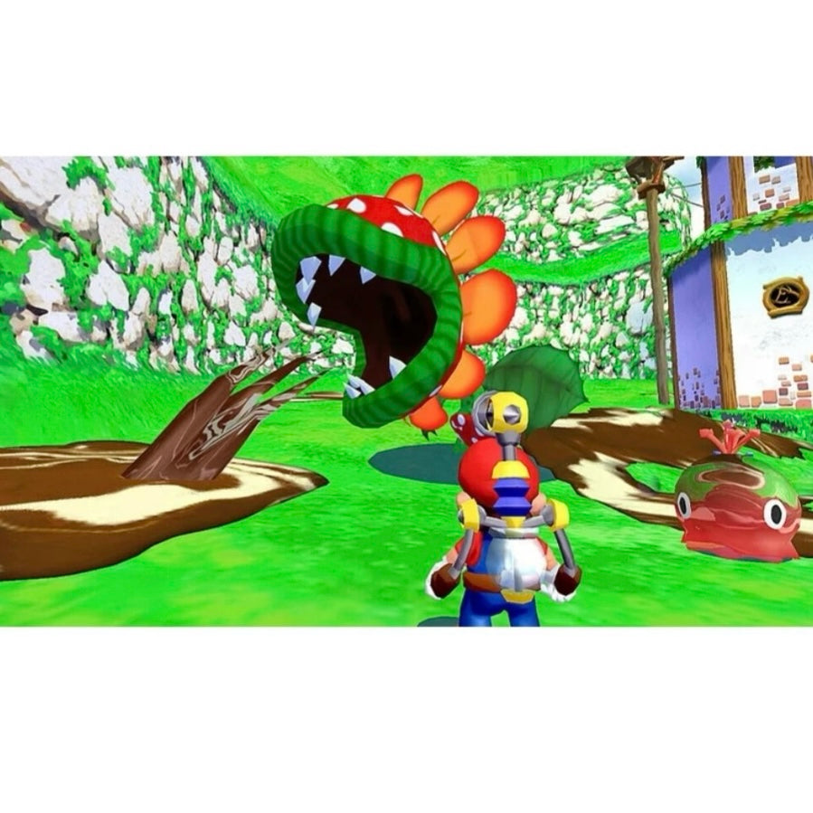 A screen capture of the Nintendo Switch game 'Super Mario 3D All-Stars' with a depiction of the character Mario on the cover.