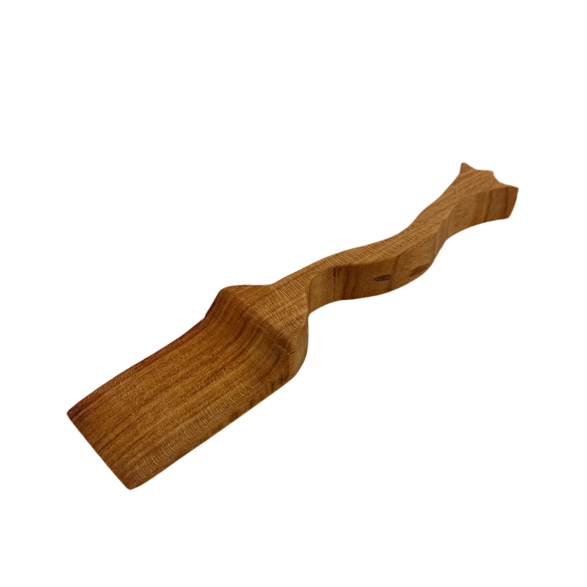 Wooden spatula on a white background.
