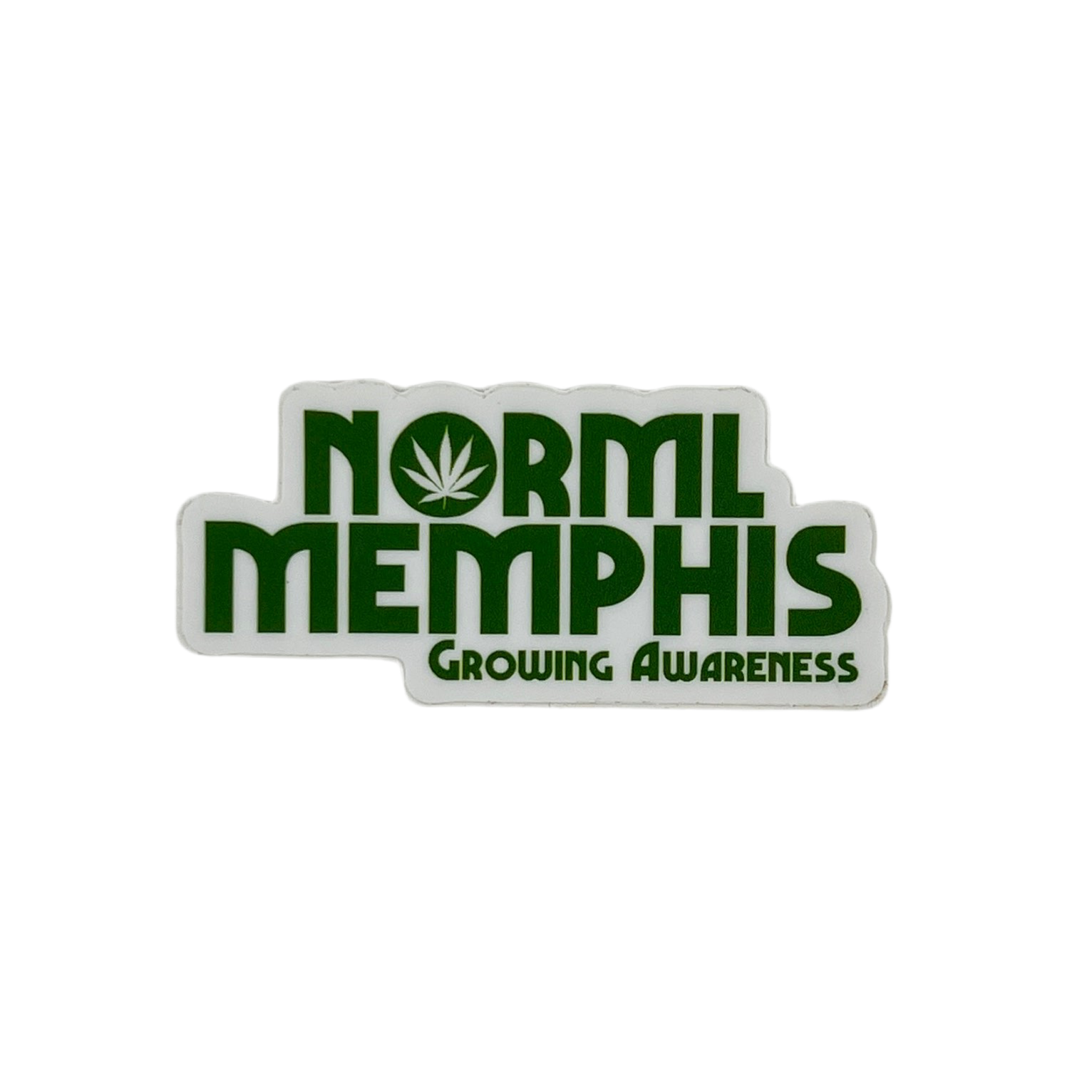 Sticker with 'NORML MEMPHIS Growing Awareness' text on a white background.