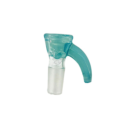 Turquoise glass slide on a white background.