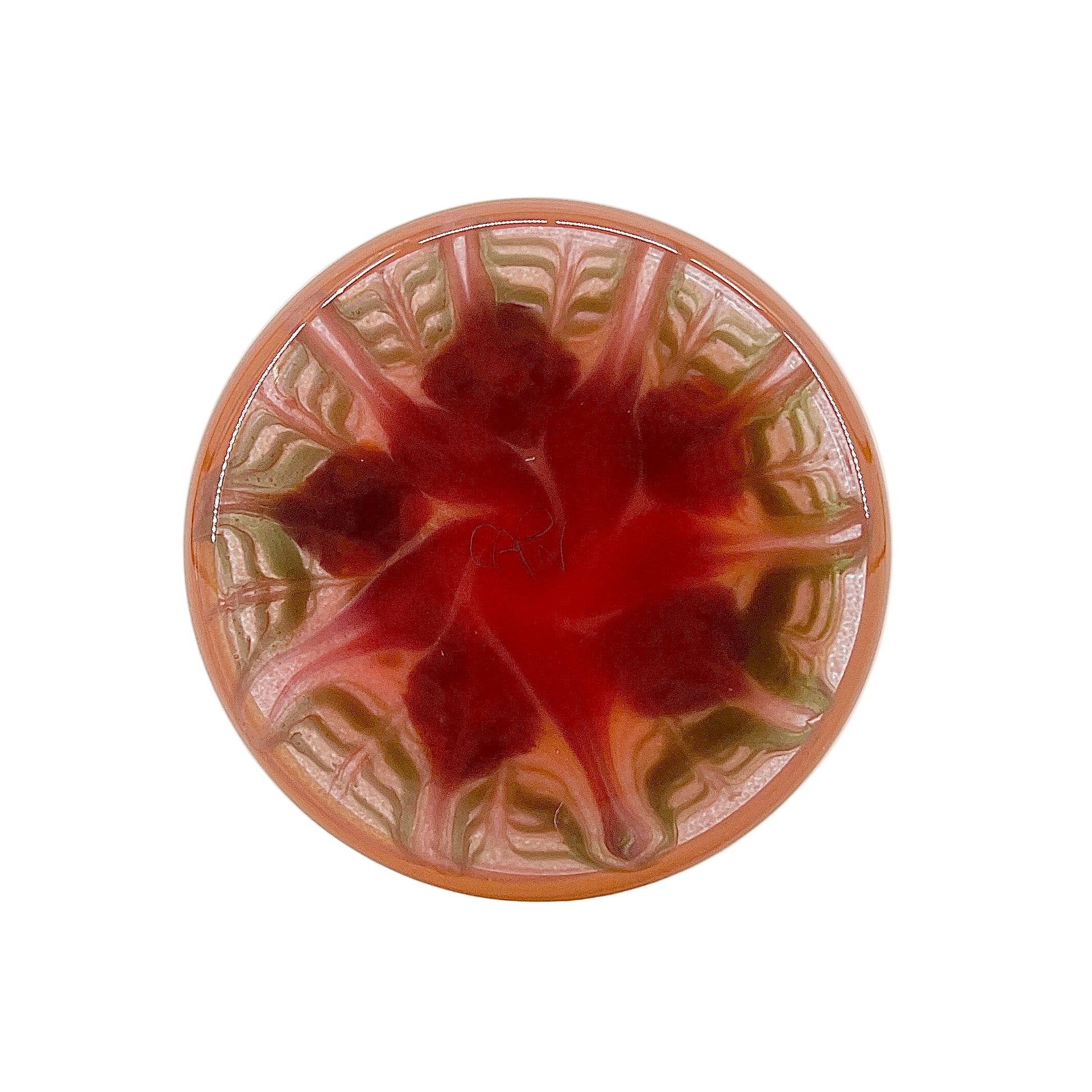 Decorative glass base with a star-shaped design on a white background