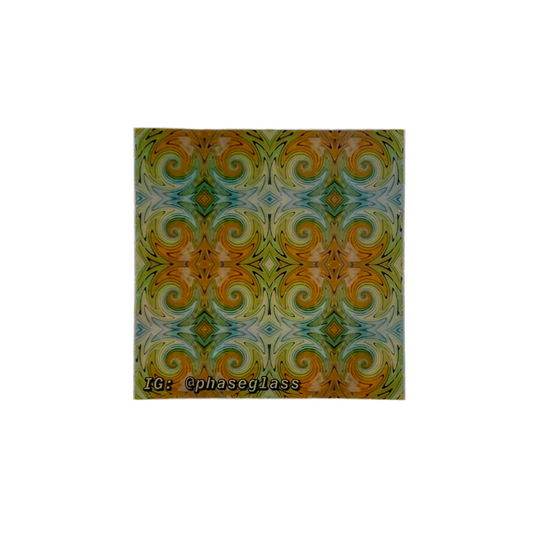 Colorful abstract sticker on a white background with 'IG: @phaseglass' text.