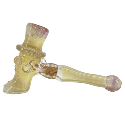 Glass pipe with decorative elements on a white background