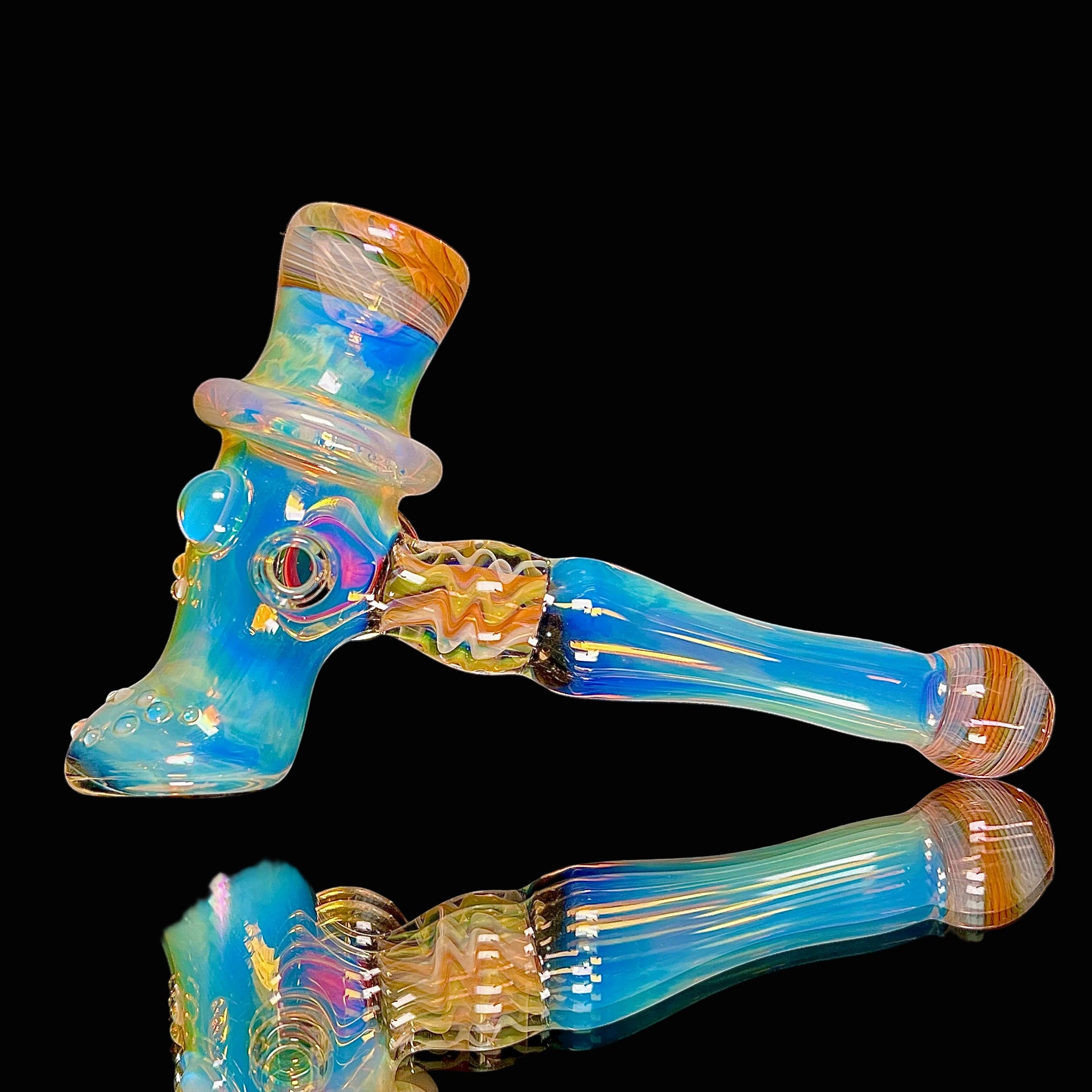 fume hammer pipe on a black background.