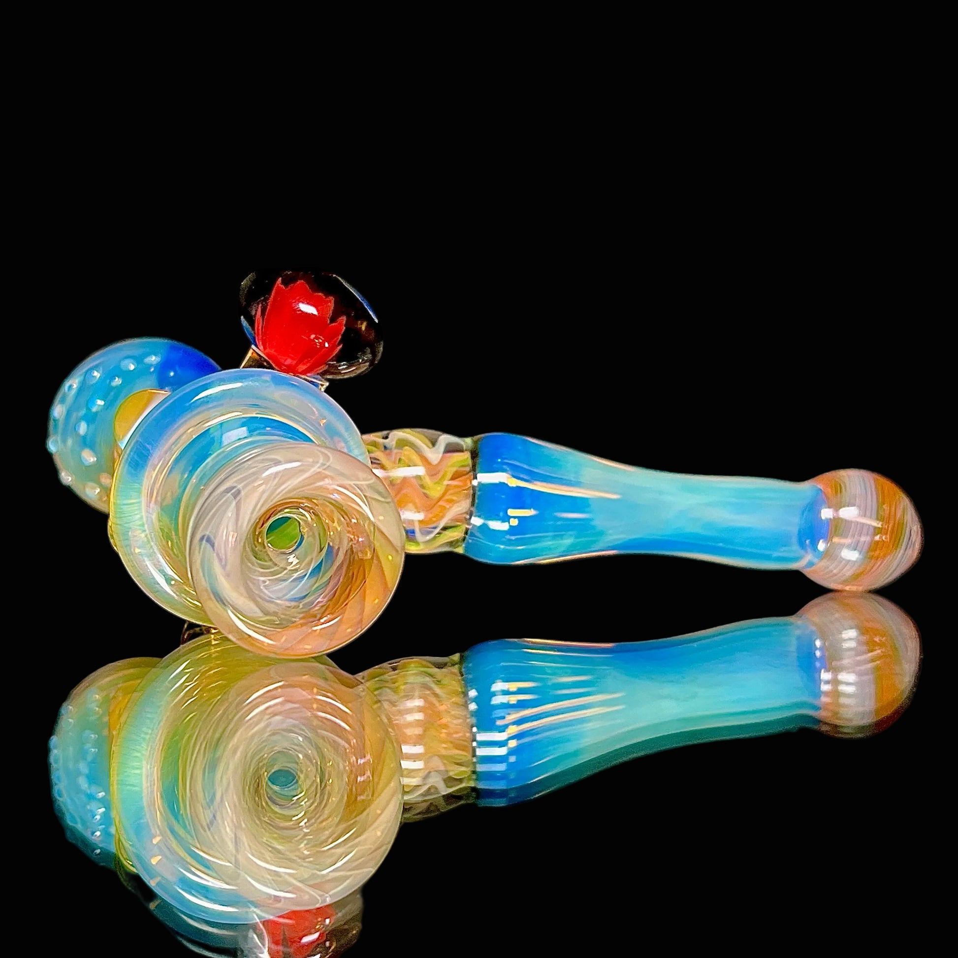 Fume hammer pipe on a black background.