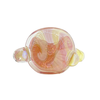 Fume glass spoon pipe on a white background.