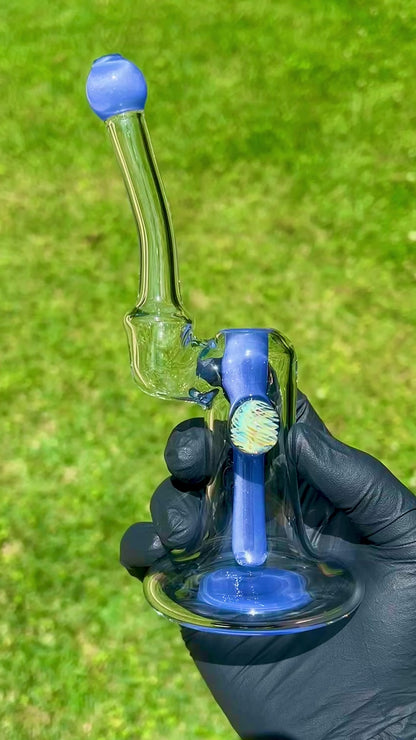 Phase Glass 10mm Dewar Bub w/ Fume Cab & Blue Satin Accents