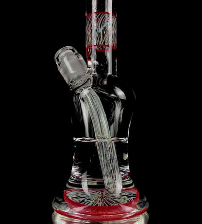 Snoopy Glass "Cherry" x "Rainbow" Scribble Accent Tube with Eternal Quartz Fat Bottom Banger