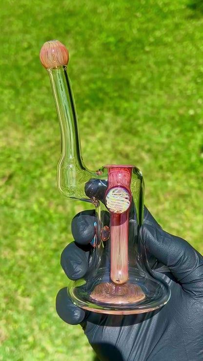 Phase Glass 10mm Dewar Bub w/ Fume Cab & Trans Orange Accents