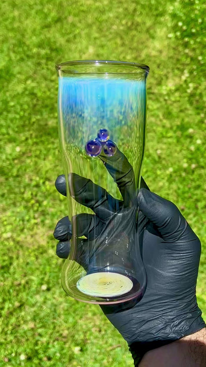 Phase Glass Fume & Purple Lollipop Accent Cup
