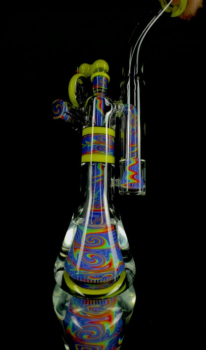 OJ Flame "Blueberry Rainbow" x "Roswell" Collins Bubbler