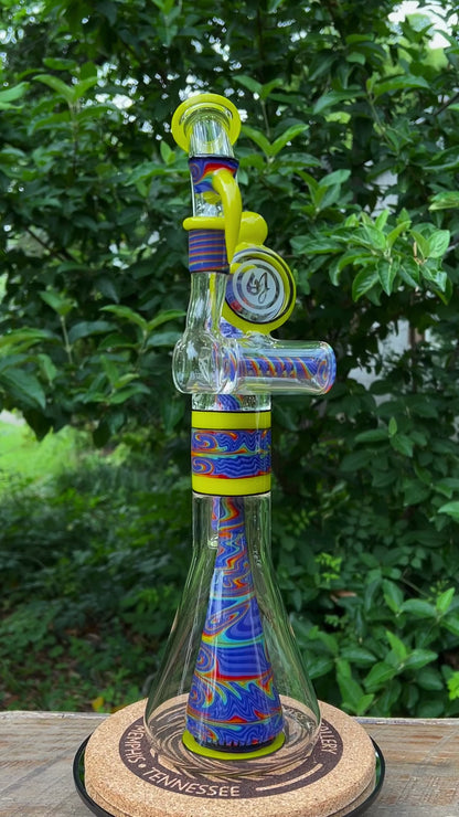 OJ Flame "Blueberry Rainbow" x "Roswell" Collins Bubbler
