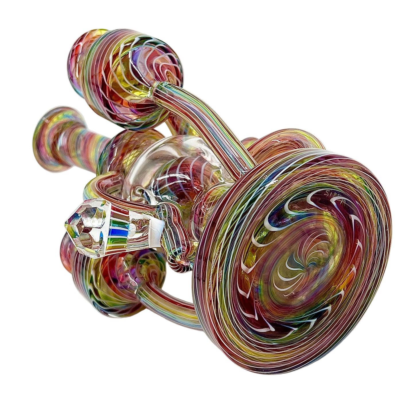 Multicolored glass pipe on a white background
