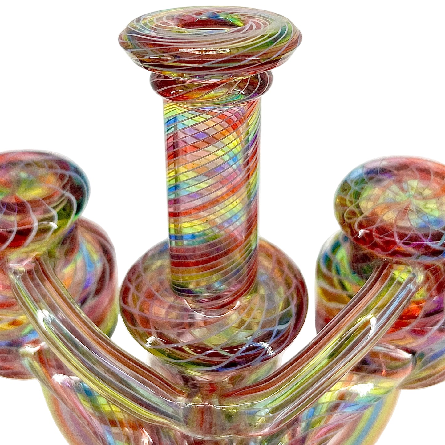 Colorful glass on a white background.