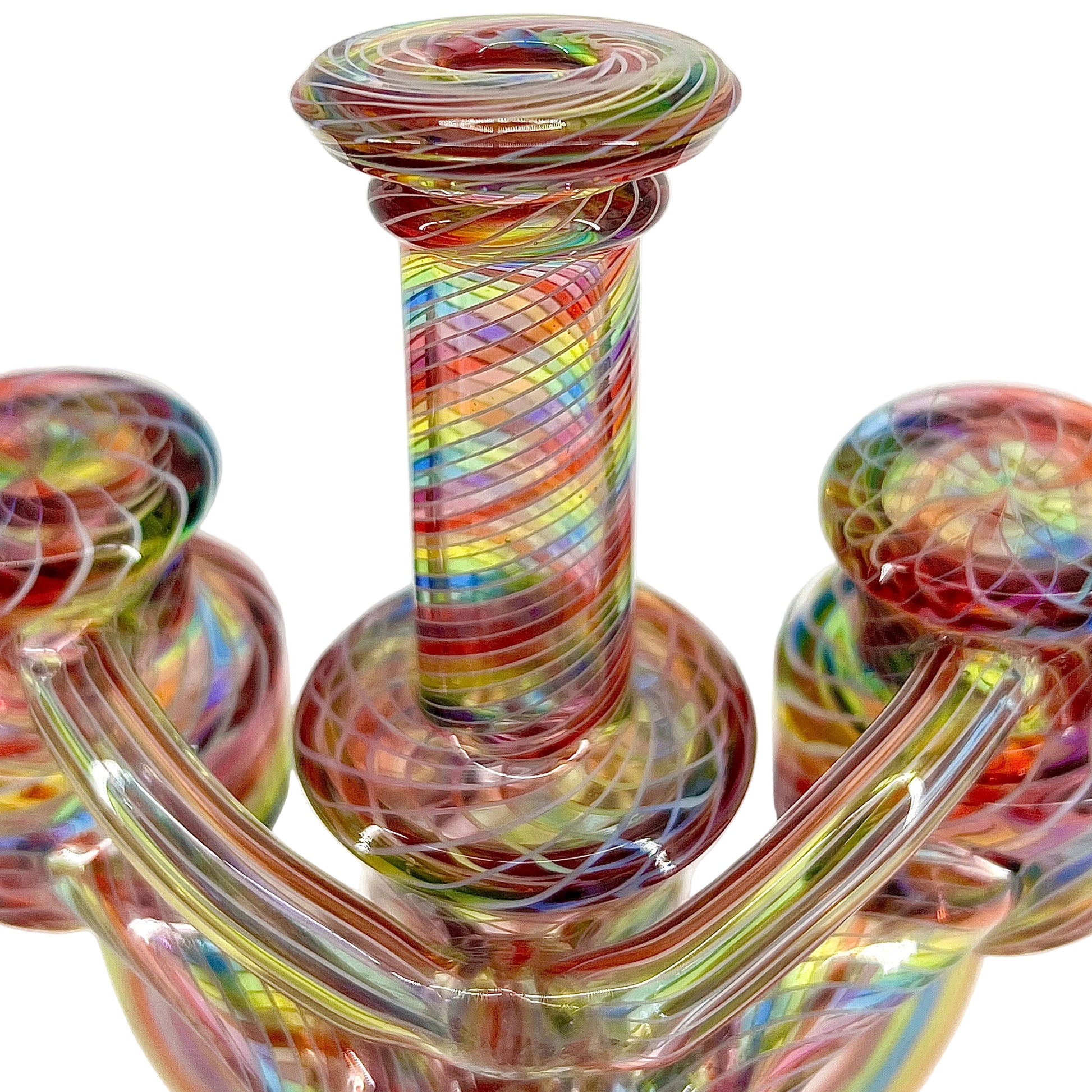 Colorful glass on a white background.