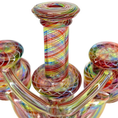 Colorful glass on a white background.