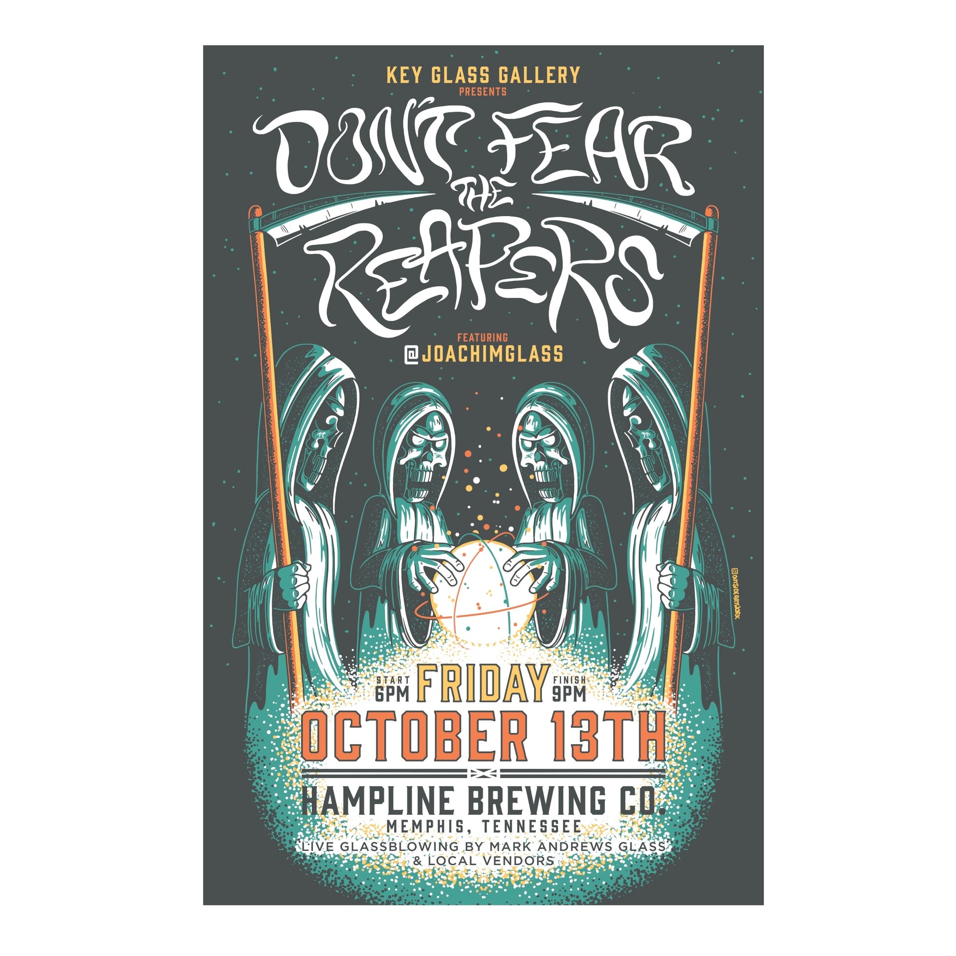 Promotional poster for an event featuring 'Don't Fear the Reapers' at Hampline Brewing Co.