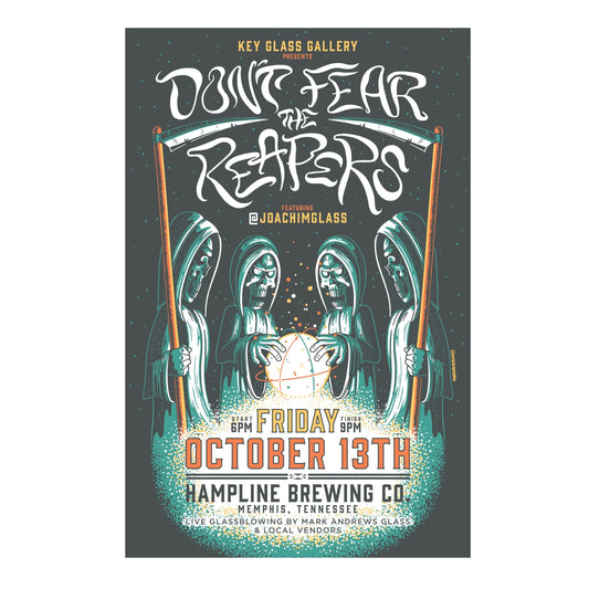 Promotional poster for an event featuring 'Don't Fear the Reapers' at Hampline Brewing Co.