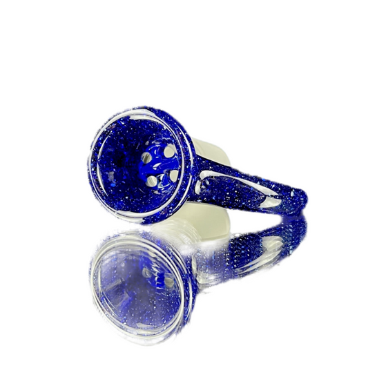 Blue glittery slide on a white background.