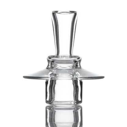 A clear glass 20mm V2 stopper for quartz slurpers, showing the side view with the fitted section.