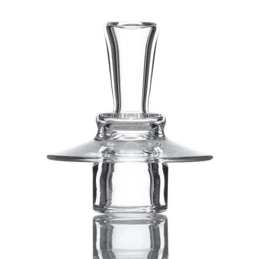 A clear glass 20mm V2 stopper for quartz slurpers, showing the side view with the fitted section.