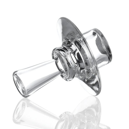 A clear glass 20mm V2 stopper for quartz slurpers, showing the side view with the fitted section.